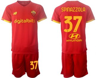 AS Roma 2022 Heimtrikot rot Trikotsatz Kurzarm + Kurze Hosen SPINAZZOLA 37