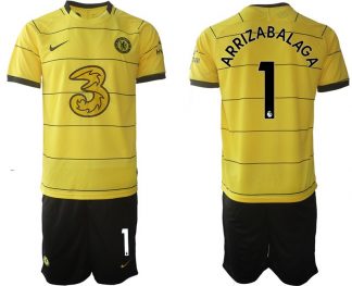 Chelsea FC 2022 Auswärtstrikot gelb/schwarz mit Aufdruck Arrizabalaga 1