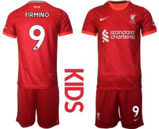 Fußball Trikot Liverpool FC 2021/22 Heimtrikot rot für Kinder mit Aufdruck FIRMINO 9
