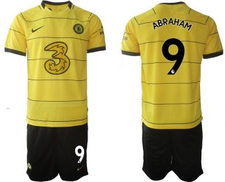 Trikotsatz Chelsea FC 2022 Auswärtstrikot gelb/schwarz mit Aufdruck Abraham 9