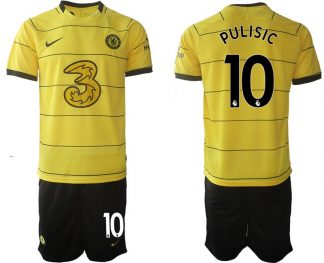 Trikotsatz Chelsea FC 2022 Auswärtstrikot gelb/schwarz mit Aufdruck Pulisic 10