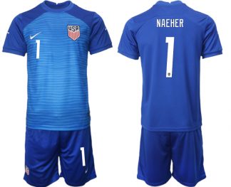 Günstige Fußballtrikots der USA für die WM 2022 Heimtrikot Marineblau Trikotsatz NAEHER #1