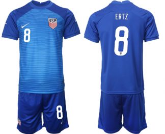 Herren Fußballtrikots der USA für die WM 2022 Heimtrikot Marineblau Trikotsatz ERTZ #8