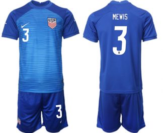 Neue Fußballtrikots der USA für die WM 2022 Heimtrikot Marineblau Trikotsatz MEWIS #3