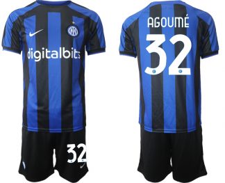 Neues Inter Mailand 2022-2023 Heimtrikot Blau für Herren Trikotsatz AGOUMÉ 32