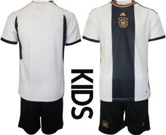 Deutschland Heimtrikot DFB WM 2022 Kinder Trikots weiß schwarz Trikotsatz