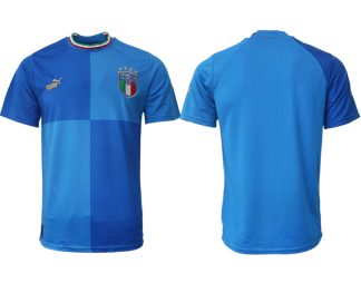 Herren Italien Trikots 2022-23 Heimtrikot Blau Fußballtrikot Online Sale