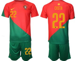 COSTA #22 Portugal 2022-2023 Heim Trikot für Herren Kurzarm + Kurze Hosen