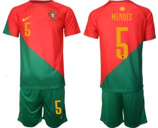 Portugal 2022-2023 Heim Trikot für Herren Fußballtrikot mit Aufdruck MENDES 5