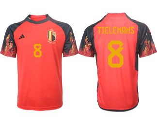 TIELEMANS #8 Belgien FIFA WM Katar 2022 rot schwarz Herren Heimtrikot Kurzarm