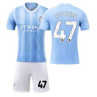 Fußballtrikot für Herren Manchester City 2023-24 Heimtrikot Trikotsatz Kit FODEN 47