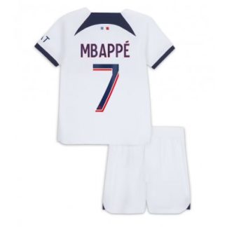 Kinder Paris Saint-Germain PSG 23-24 Auswärtstrikot Trikotsatz mit Aufdruck Kylian Mbappe 7