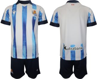 Blauen weiße Heimtrikots Real Sociedad 2023-2024 Trikot Herren Kurzarm + Kurze Hosen