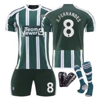 Herren Manchester United 2023-2024 Auswärtstrikot Fußballtrikots Set B.FERNANDES 8