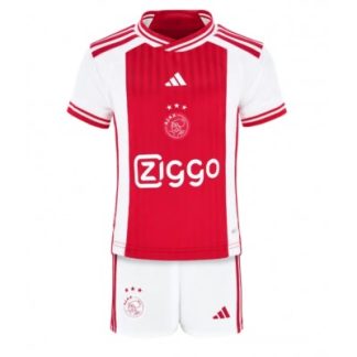 Kinder Heimtrikot AFC Ajax 2023-2024 rot weiß Fußballtrikots Set