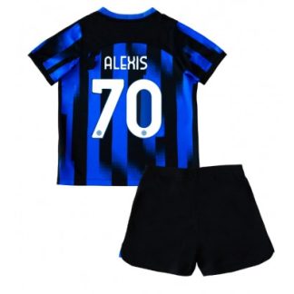 Günstige Kinder Inter Milan Heimtrikot 2023-24 Fußballtrikots Set Alexis Sanchez 70
