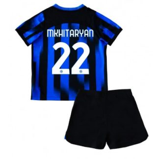 Günstige Kinder Inter Milan Heimtrikot 2023-24 Fußballtrikots Set Henrikh Mkhitaryan 22