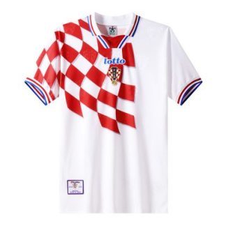 Herren Kroatien Fußballtrikots Trainingsanzug 1998 Kurzarm weiß rot