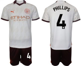 Herren Set Manchester City Auswärtstrikot 2023/24 Fußballtrikots Kalvin Phillips 4