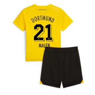 Kinder Heimtrikot Borussia Dortmund 2023-24 Kurzarm + Kurze Hosen Donyell Malen 21