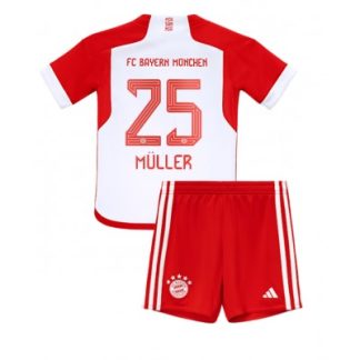 Günstige Fußballtrikots Kinder Bayern München 2023-24 Heimtrikot Trikotsatz Thomas Muller 25
