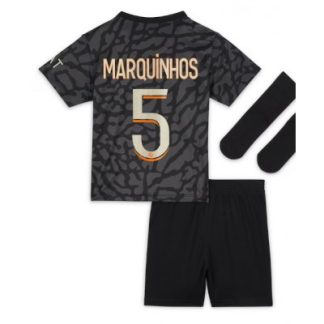 Günstige Kinder Fußball Trikotsatz Paris Saint-Germain PSG 3rd trikot 2023-24 Marquinhos 5