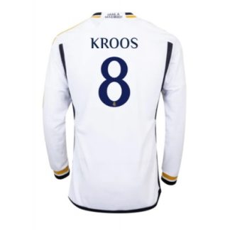 Herren Real Madrid 2023-24 Heimtrikot weiß Langarm Fußballtrikots Toni Kroos 8