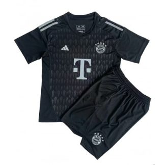 Kinder Fußball Trikot Bayern München 2023-24 Torwart Auswärts Trikotsatz in svart