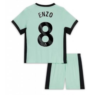 Kinder Fußballtrikots Chelsea 3rd trikot 2023-24 Kurzarm + Kurze Hosen Enzo Fernandez 8