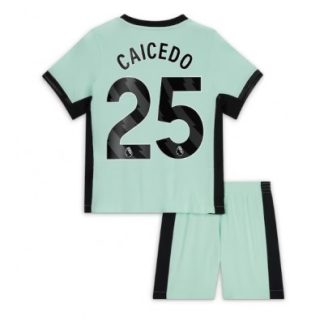 Kinder Fußballtrikots Chelsea 3rd trikot 2023-24 Kurzarm + Kurze Hosen Moises Caicedo 25