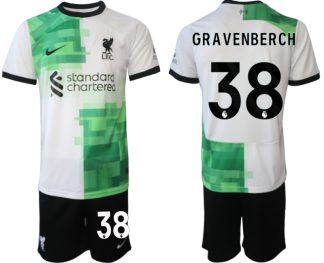 Fußballtrikot Herren Set Liverpool FC Auswärtstrikot 2023-24 Ryan Gravenberch 38