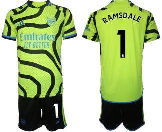 Günstige Fußballtrikots Arsenal 2023-24 Auswärtstrikot grün-gelbe Aaron Ramsdale 1