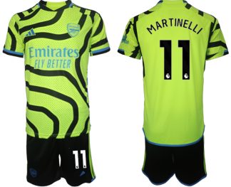 Günstige Fußballtrikots Arsenal 2023-24 Auswärtstrikot grün-gelbe Gabriel Martinelli 11