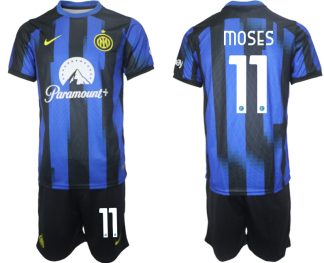 Günstige Fußballtrikots Inter Milan Heimtrikot 2023-24 Kurzarm + Kurze Hosen Victor Moses 11