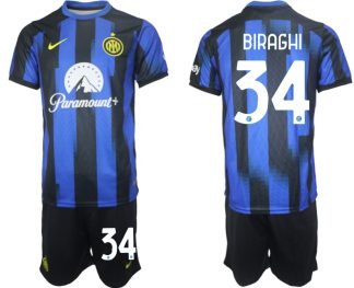 Günstige Fußballtrikots trikotsatz Inter Milan Heimtrikot 2023-24 Cristiano Biraghi 34