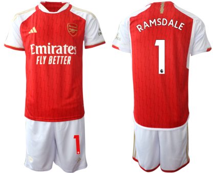 Günstige Herren Set Arsenal Heimtrikot 2023-24 rot-weiss bestellen Aaron Ramsdale #1