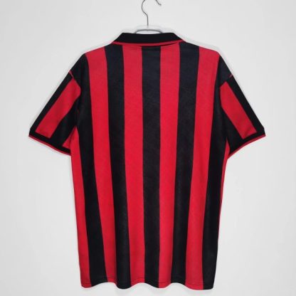 Herren AC Milan 1995-96 Kurzarm rot schwarz Retro Fußballtrikots-1