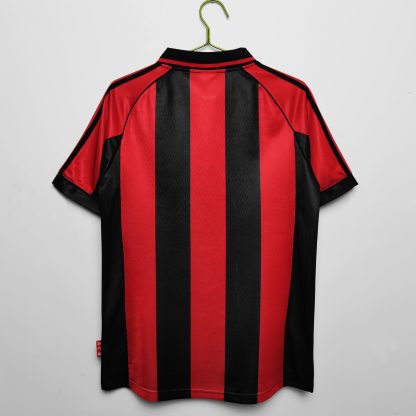 Herren AC Milan 1998/99 Kurzarm rot schwarz Retro Fußballtrikots-1