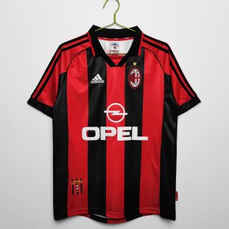 Herren AC Milan 1998/99 Kurzarm rot schwarz Retro Fußballtrikots