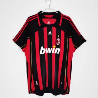 Herren AC Milan 2006/07 Kurzarm rot schwarz Retro Fußballtrikots
