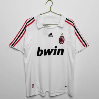 Herren AC Milan 2007/08 Kurzarm weiß schwarz Retro Fußballtrikots