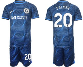 Herren Chelsea 2023-24 Auswärtstrikot Fußballtrikots Trikotsatz Cole Palmer 20