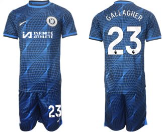 Herren Chelsea 2023-24 Auswärtstrikot Fußballtrikots Trikotsatz Conor Gallagher 23