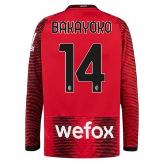 Herren Fußballtrikots AC Milan Heimtrikot 2023-24 Langarm mit Namen Bakayoko 14