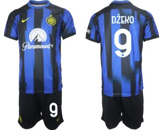 Herren Inter Milan Heimtrikot 2023-24 Günstige Fußball trikotsatz Edin Dzeko 9