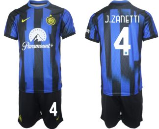 Herren Inter Milan Heimtrikot 2023-24 Günstige Fußball trikotsatz Javier Zanetti 4