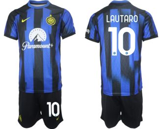Herren Inter Milan Heimtrikot 2023-24 Günstige Fußball trikotsatz Lautaro Martinez 10