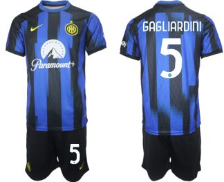 Herren Inter Milan Heimtrikot 2023-24 Günstige Fußball trikotsatz Roberto Gagliardini 5
