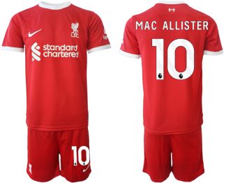 Herren Set Liverpool FC Heimtrikot 2023-24 rot Fußballtrikots Alexis Mac Allister 10