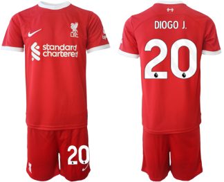 Herren Set Liverpool FC Heimtrikot 2023-24 rot Fußballtrikots Diogo Jota 20